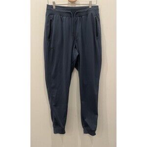 Under Armour Mens Jogger Pants Loose Coldgear Sz L  Blue Zip Pockets Gym